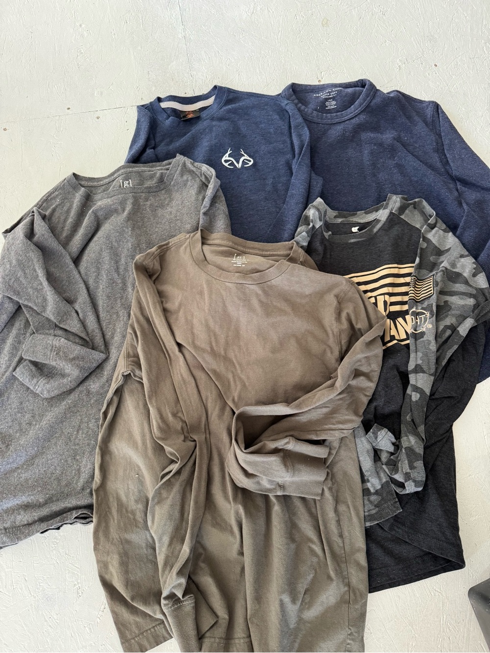 Long Sleeve Tee Bundle - Brown, Navy, Gray